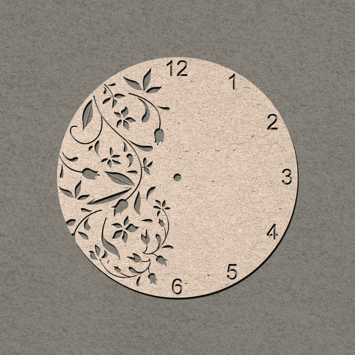 MDF Wall Clock Base (Floral Design) | Surfaces - Resinarthub