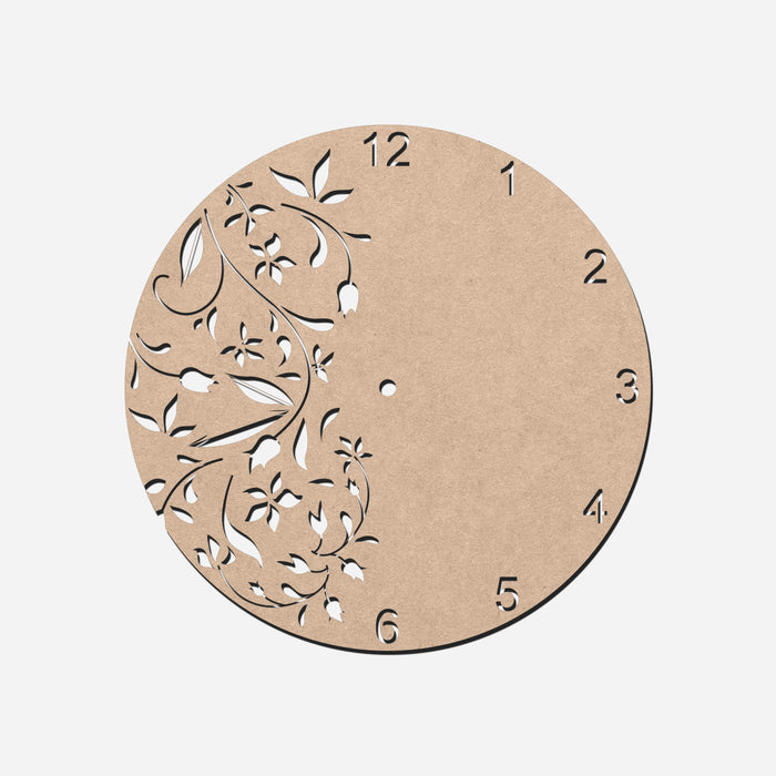 MDF Wall Clock Base (Floral Design) | Surfaces - Resinarthub