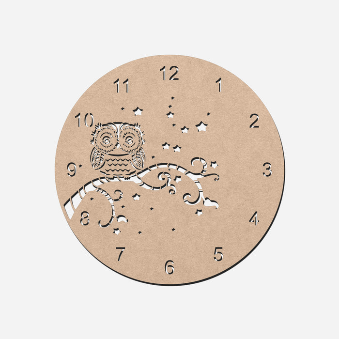 Owl Clock MDF Wall Clock Base 50cm(Dia) | Surfaces - Resinarthub