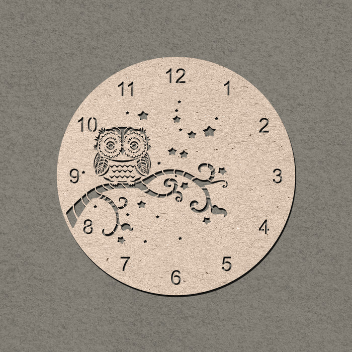 Owl Clock MDF Wall Clock Base 50cm(Dia) | Surfaces - Resinarthub
