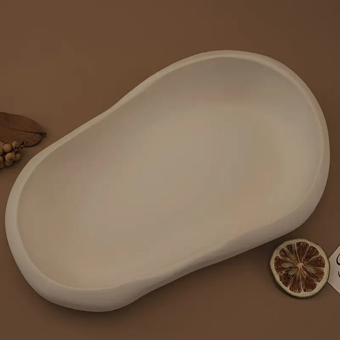 قالب سيليكون على شكل طبق بيضاوي غير منتظم لفن الجيسمونيتي