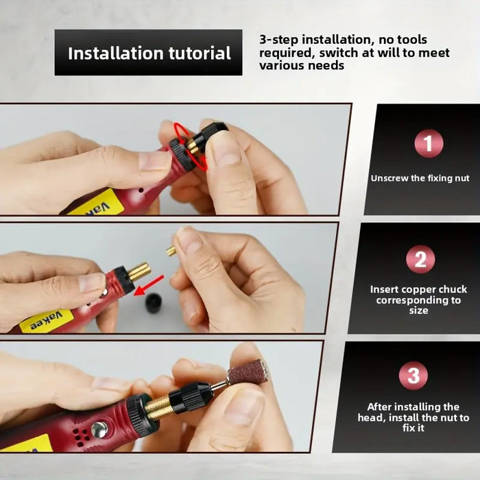 Mini Electric Drill Set Variable Speed with EU AC Adapter | Tools - Resinarthub
