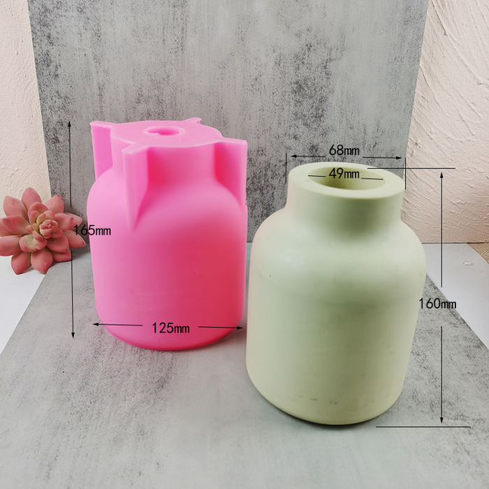 Cylindrical Pot Shaped Silicone Vase Mold for Jesmonite Art. | Mould - Resinarthub