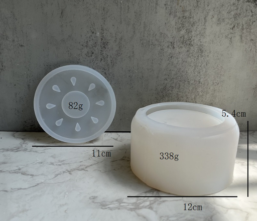 Classic Round Storage Silicone Mold with Lid for Jesmonite Art | Mould - Resinarthub