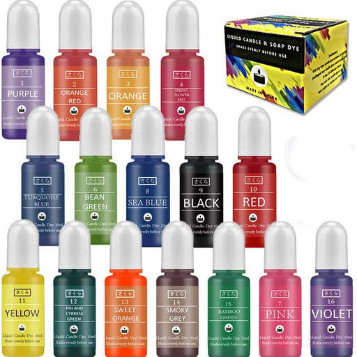 16 Colors Set Candle Dyes Pigment for Candle Making | Pigment - Resinarthub