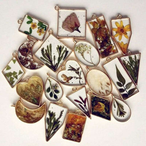 Assorted Geometric Hollow Frame Pendant Bezel (black)(14pcs ) | Tools - Resinarthub
