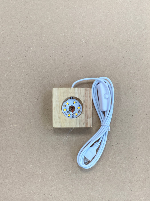 Square Silicone Mold Light Lamp with Wooden Lighted Base | Mould - Resinarthub