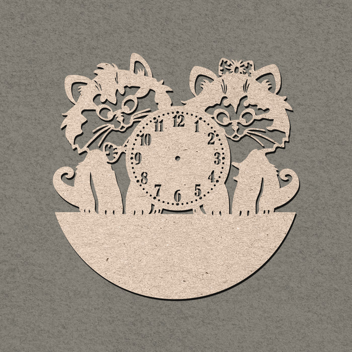 Twin Kitten MDF Wall Clock Base 53.2*53cm | Boards and Clock Accessories - Resinarthub