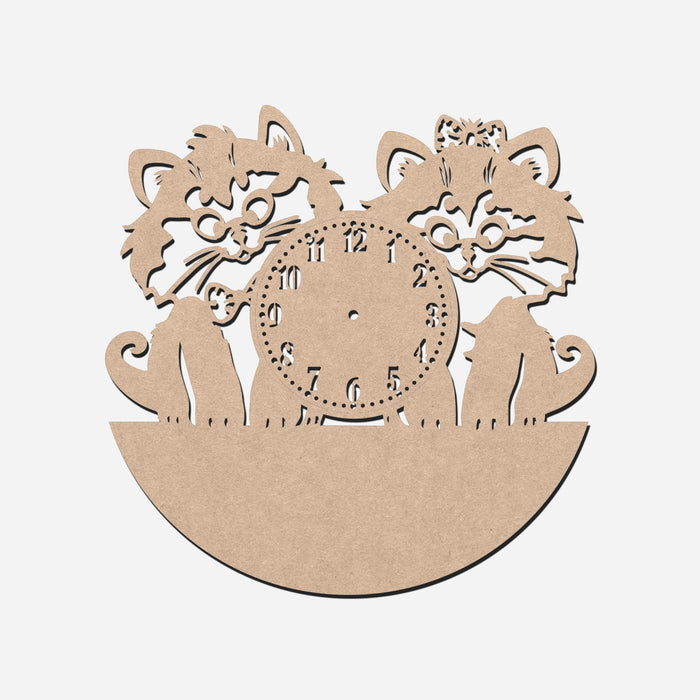 Twin Kitten MDF Wall Clock Base 53.2*53cm | Boards and Clock Accessories - Resinarthub