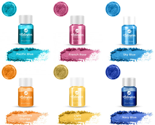 Arlington Colors Mica Powder Pure 24 Color (8g to 10g per Bottle) | Pigment - Resinarthub