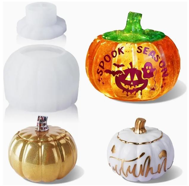 Pumpkin Storage Silicone Mold With Lid | Mould - Resinarthub