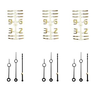 Clock Numbers and Hands/ Needles (Set of 1) (Gold Numbers And Black Hands) | Boards and Clock Accessories - Resinarthub