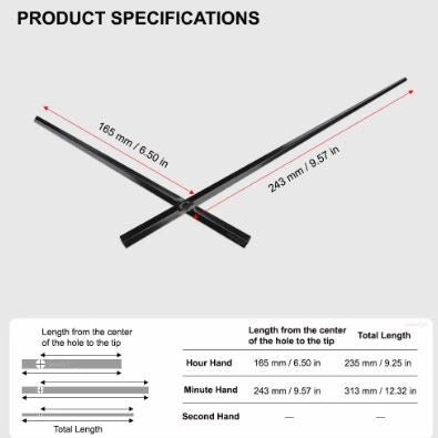 Clock Hands/ Needles For Clock Making (4 variants) | Boards and Clock Accessories - Resinarthub