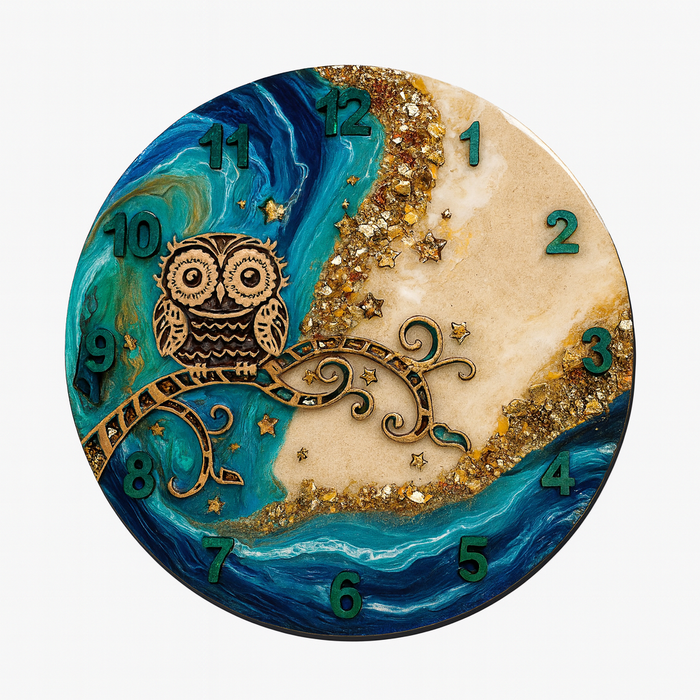 Owl Clock MDF Wall Clock Base 50cm(Dia)