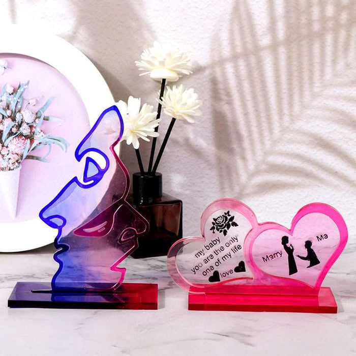 Couple Theme Display Stand Silicone Mold | Mould - Resinarthub