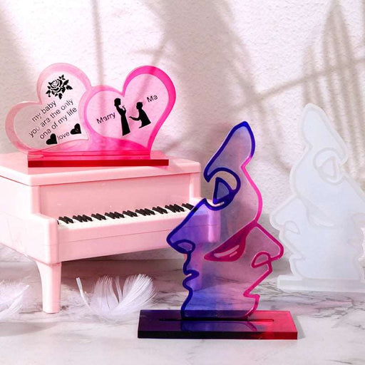 Couple Theme Display Stand Silicone Mold | Mould - Resinarthub