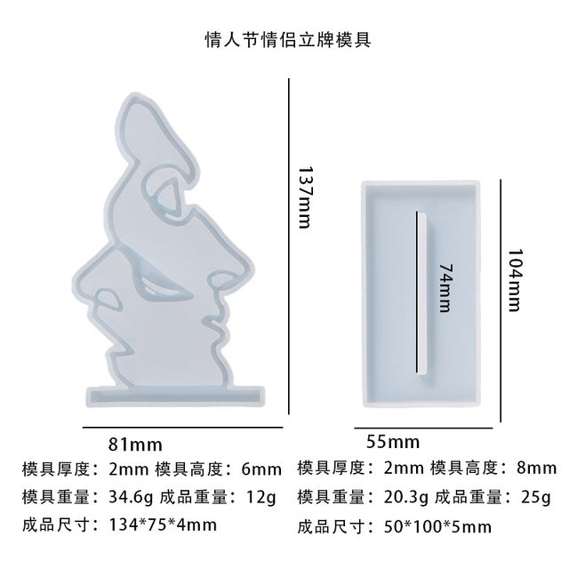 Couple Theme Display Stand Silicone Mold | Mould - Resinarthub