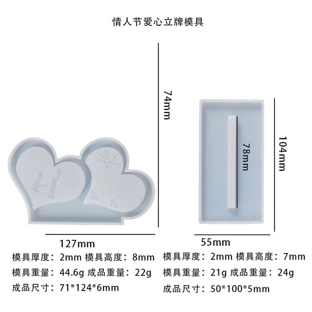 Couple Theme Display Stand Silicone Mold | Mould - Resinarthub