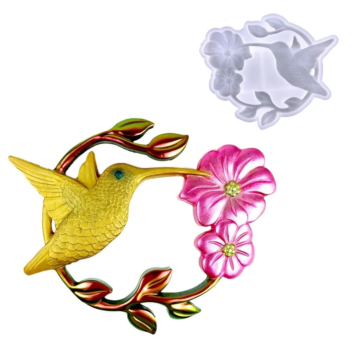 Flower Hummingbird Wall Decoration Resin Mold | Mould - Resinarthub
