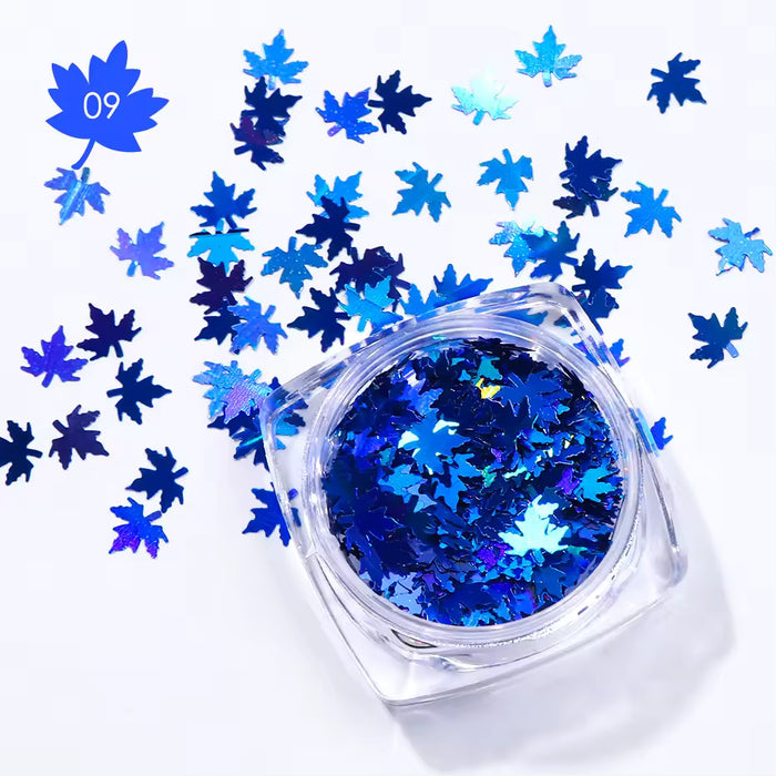 Maple Leaves Nail Art Sequins Holographic Glitter Flakes | Fillings - Resinarthub