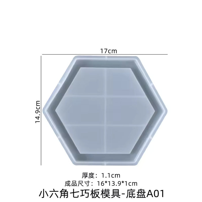 Hexagon Tangram Jigsaw Puzzle Silicon Mould | Mould - Resinarthub