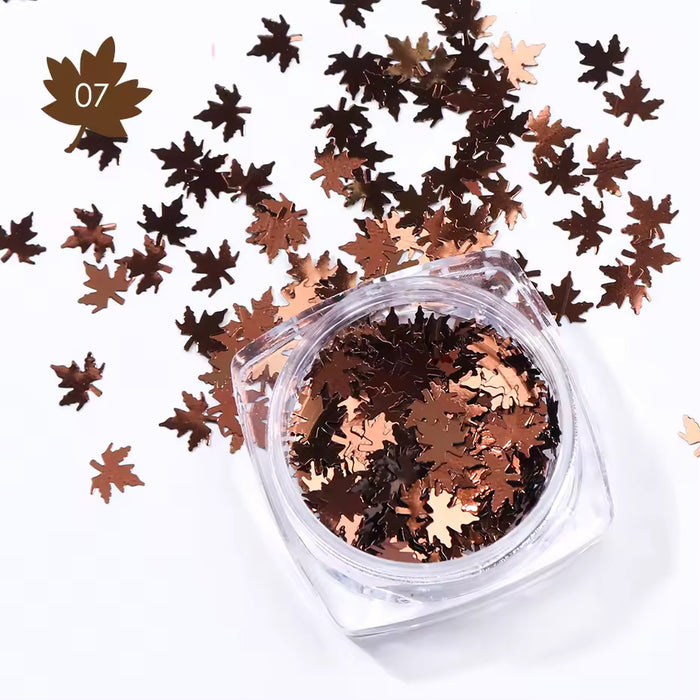 Maple Leaves Nail Art Sequins Holographic Glitter Flakes | Fillings - Resinarthub