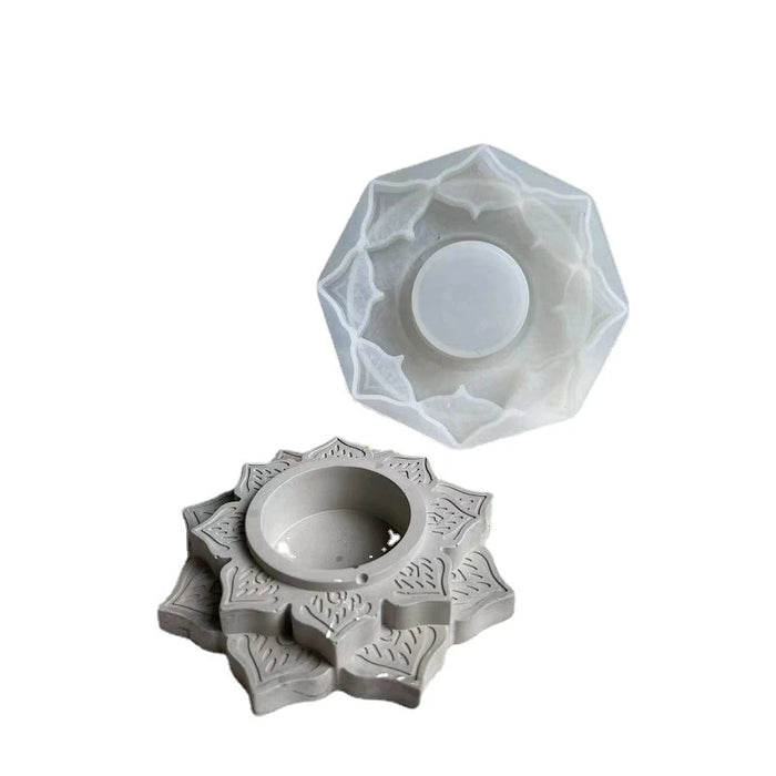 Round Flower Candle Jar Silicone molds | Mould - Resinarthub