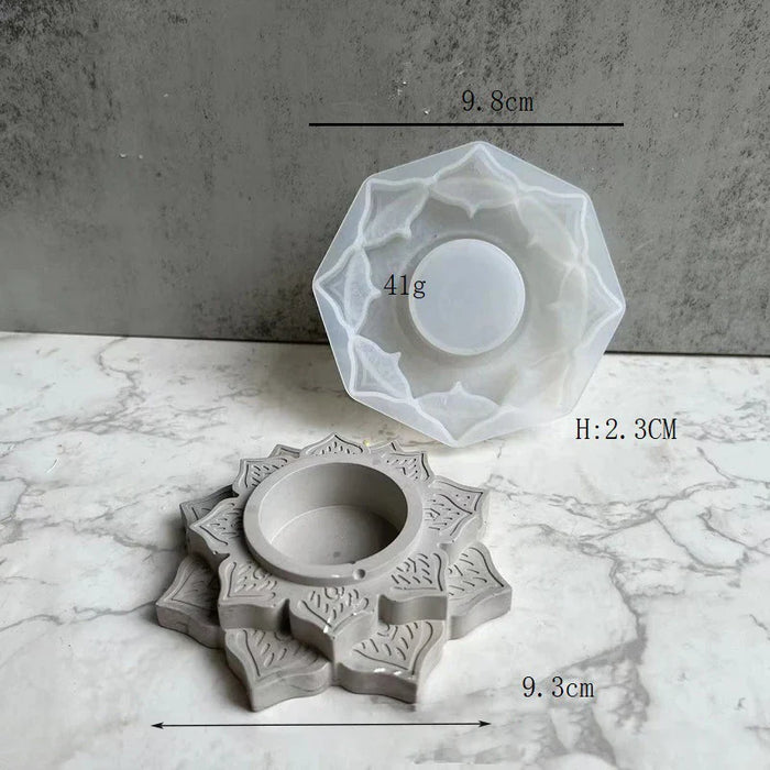 Round Flower Candle Jar Silicone molds | Mould - Resinarthub