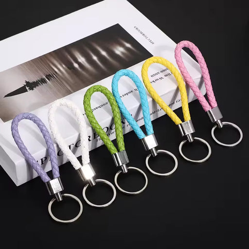 Leather Braided Woven Rope keychain | Jewellery - Resinarthub