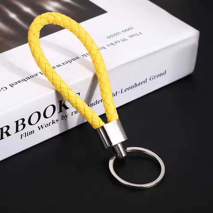 Leather Braided Woven Rope keychain | Jewellery - Resinarthub