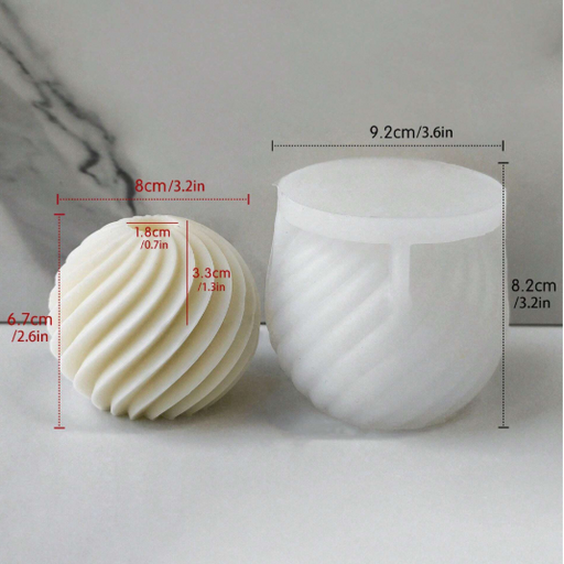 Wave & Sphere Shaped Candle Silicone Mold | Mould - Resinarthub