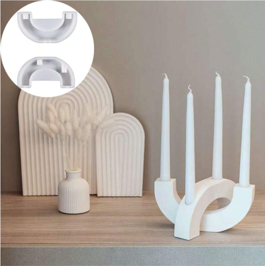 Arch Shaped Candle Holder Silicone Mold for Jesmonite Art |  - Resinarthub
