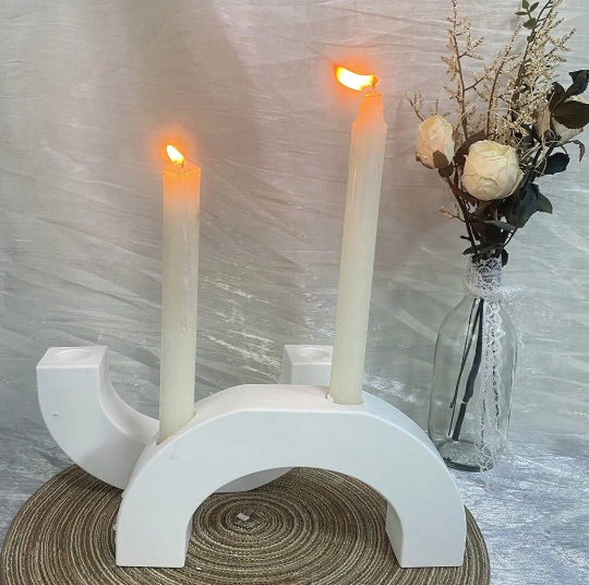 Arch Shaped Candle Holder Silicone Mold for Jesmonite Art |  - Resinarthub