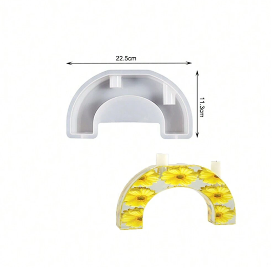 Arch Shaped Candle Holder Silicone Mold for Jesmonite Art | - Resinarthub
