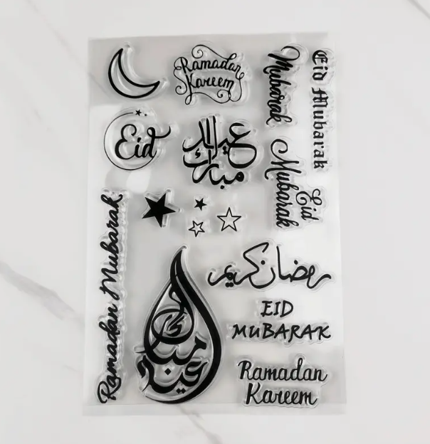 Eid Mubarak Clear Silicone Stamp Set for Jesmonite Art | Mould - Resinarthub