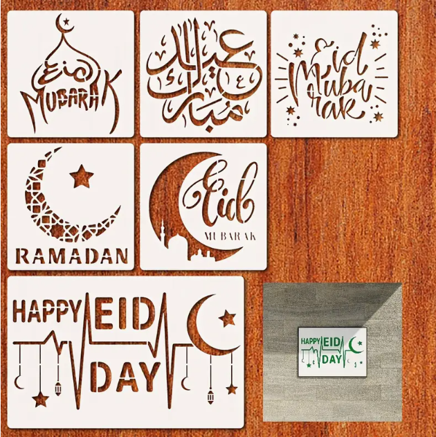 6-Pack of Ramadan & Eid Stencils for Resin Art | Fillings - Resinarthub