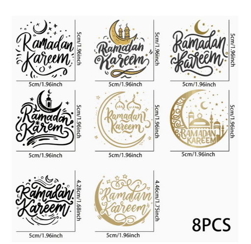 8pcs Ramadan Vinyl Stickers for Resin Art | Tools - Resinarthub