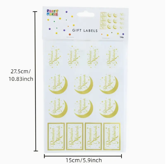 14-Pack Ramadan Mubarak Transparent Stickers for Resin Art | Fillings - Resinarthub
