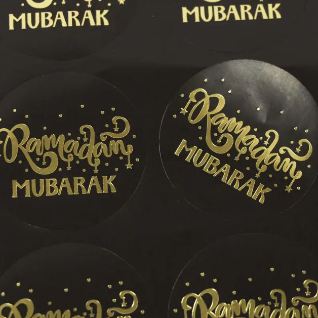 Ramadan Mubarak black foil stamp stickers (10pcs) | Fillings - Resinarthub