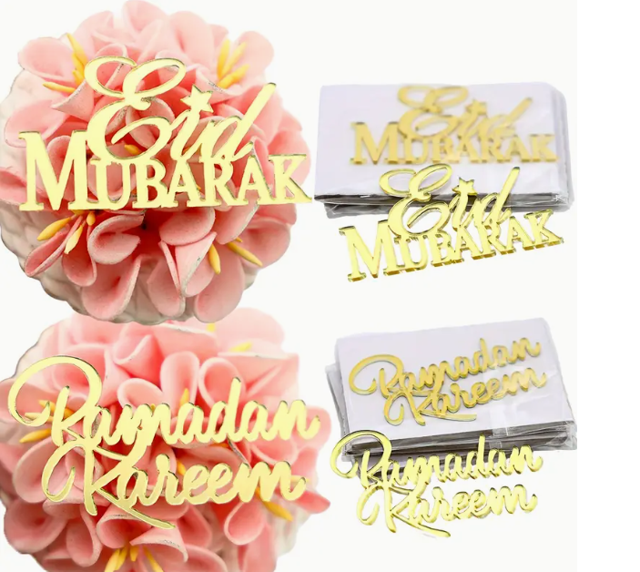 Eid Mubarak" & "Ramadan Kareem" Shaped Acrylic Cutting for Resin Art | Fillings - Resinarthub