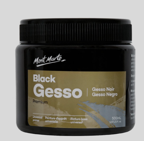 MONT MARTE Black Gesso 17oz (500ml) | Pigment - Resinarthub