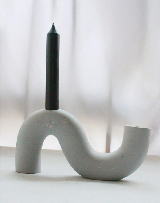 S-Shaped Double Hole Candle Holder Silicone Mold | Mould - Resinarthub