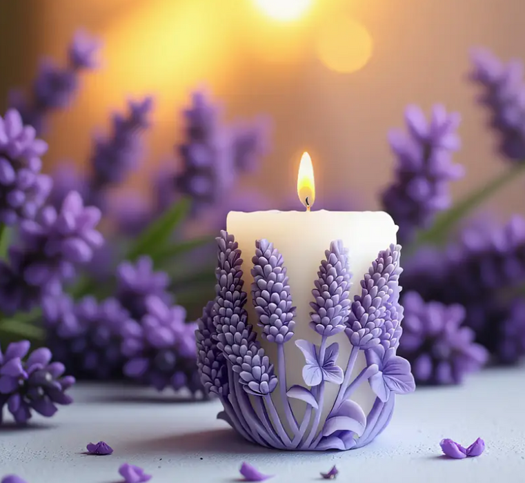 Lavender Blossom Candle Silicone Mold