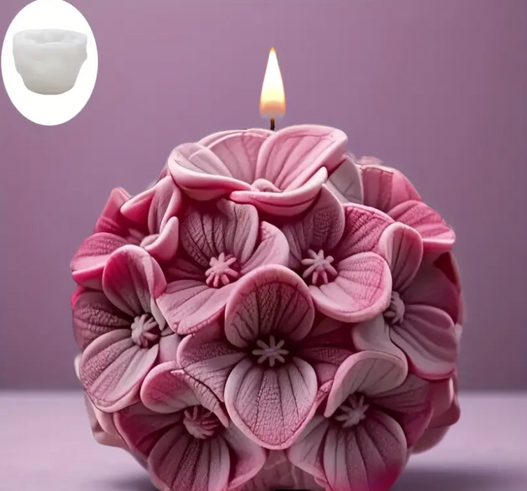Hydrangea Flower Candle Silicone