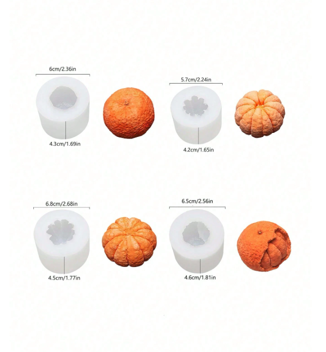 Orange Fruit Shaped Silicone Mold for Candle Making |  - Resinarthub