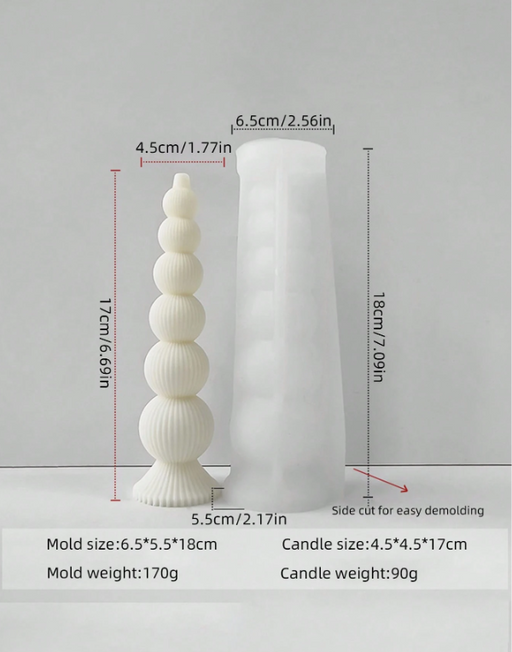 Bubble Pillar Shaped Silicone mold for Candle Making | Mould - Resinarthub