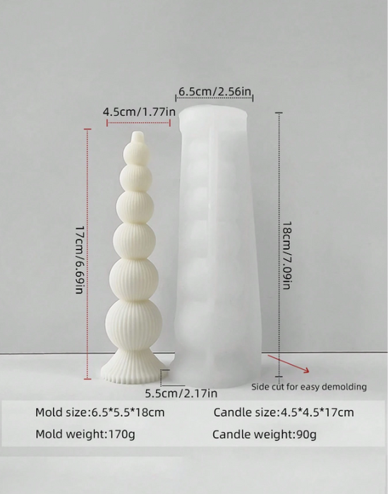 Bubble Pillar Shaped Silicone mold for Candle Making | Mould - Resinarthub