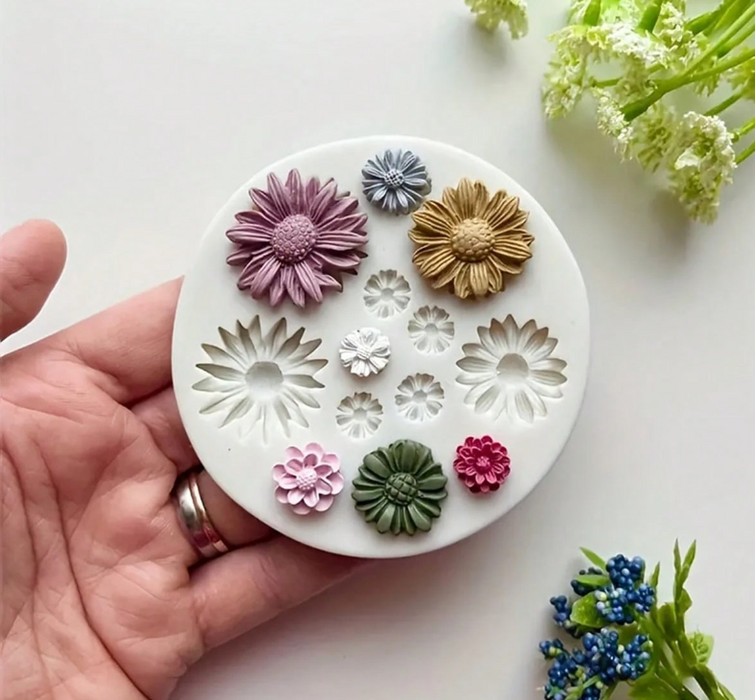 Assorted Daisy Petal Silicone Mold for Candle Making