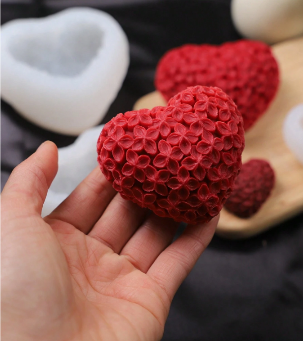Bobble Heart Silicone Mold for Candle Making