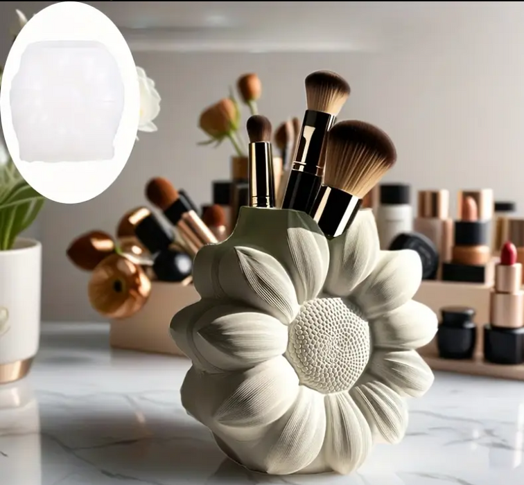 Sun Flower Shaped Pen Holder Silicone Mold